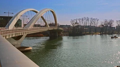 Raymond Barre Bridge, Lyon Stock Footage 104103516