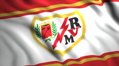 Close-up of Waving Flag with RCD Espanyol Football Club Logo, 3D