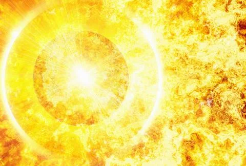 Rays beam of hot planet on fire flame backgrounds Illustrazione stock