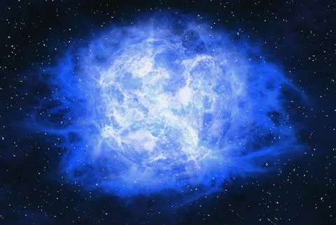 Rays beam of hot planet on space stars backgrounds Stock Illustration