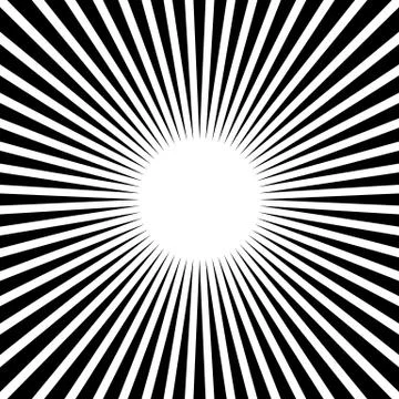 Rays, beams, starburst (sunburst) pattern. Converging lines abstract backgrou Illustrazione stock