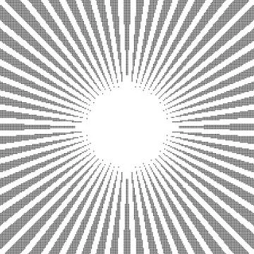 Rays, beams, starburst (sunburst) pattern. Converging lines abstract backgrou Stock Illustration