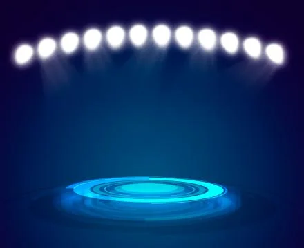 Rays of blue light on dark background Stockillustratie