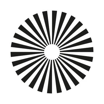 Rays circle lines. Circular beams element. Sunburst, starburst shape Stock Illustration