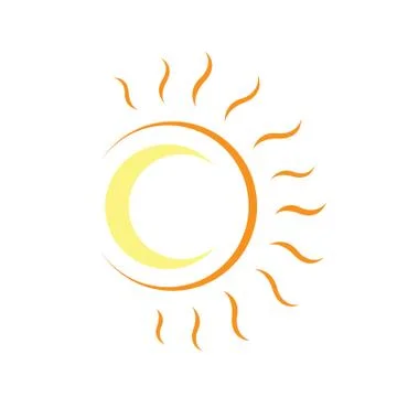 Rays crescent sun and moon logo design vector graphic concept illustrations Stock Illustration