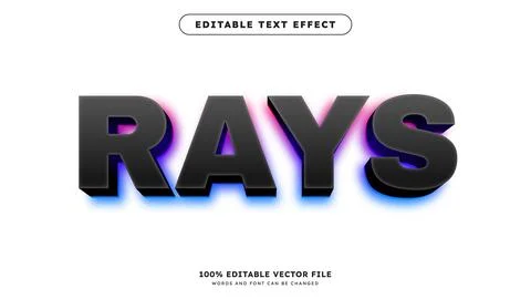 Rays Editable text effect in glowing Purple Back Light style Stock Illustration