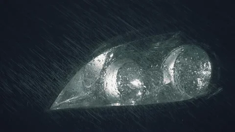 In the rays of headlight light of car ar... | Stock Video | Pond5