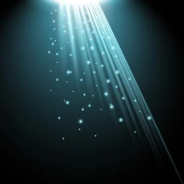 Rays of light from above, aqua color Stock Illustration
