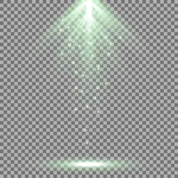 Rays of light from above, green color Stock Illustration