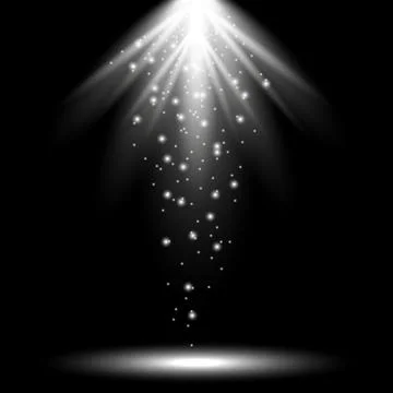 Rays of light from above, white color Stock Illustration