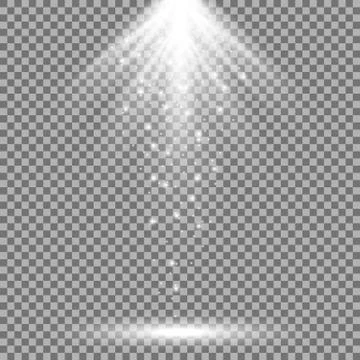 Rays of light from above, white color Stock Illustration