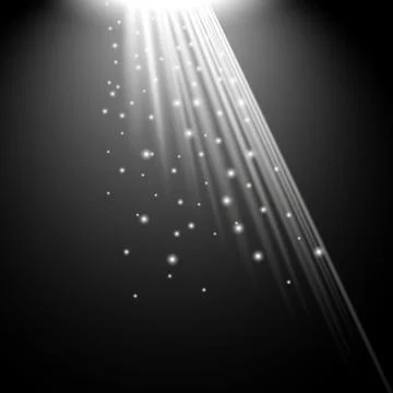 Rays of light from above, white color Stock Illustration