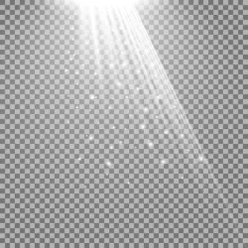 Rays of light from above, white color Stock Illustration