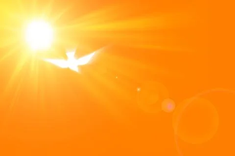 Rays of light and the descent of the holy spirit Stock Illustration