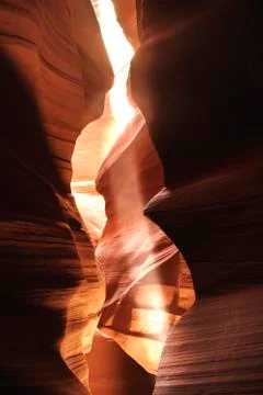 Rays of light in Antelope canyon Stock Photos