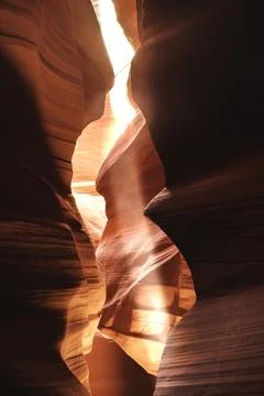 Rays of light in Antelope canyon Stock Photos