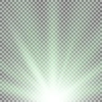 Rays of light from below, green color Stock Illustration