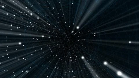 Rays of light in computer matrix illustration Illustrazione stock