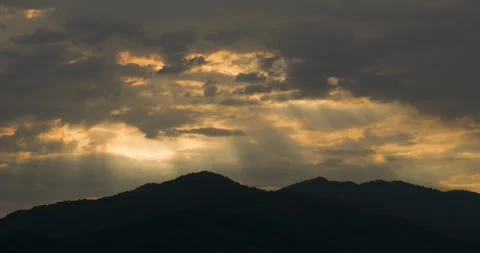 Rays of Light in a Gloomy Sky Stock-Footage 330542819