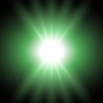 Rays of light, green color Stock Illustration