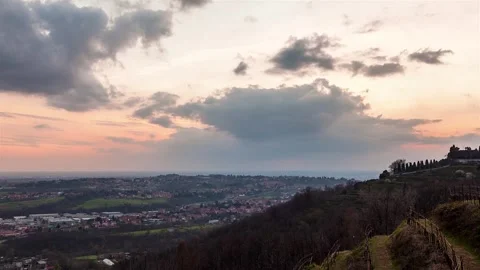 Rays of Light over City Landscape, Dusk to Night, Timelapse Stock Footage 316703222