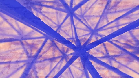 Rays of light pass through a moving geometric pattern 3d render loop animation Stock Footage 205570250