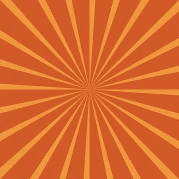 Rays of light radiating from center in gradient orange background illustratio Stock Illustration