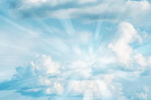 Rays of light in sky Stock Photos