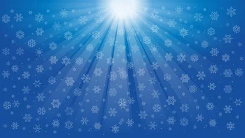 Rays of light, snowflakes, snow, background Stock Illustration