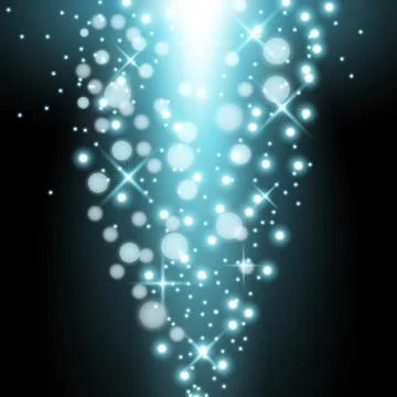 Rays of light with sparkles, aqua color Stock Illustration