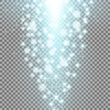 Rays of light with sparkles, aqua color Stock Illustration