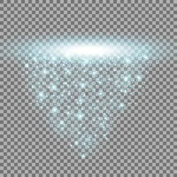 Rays of light with sparkles, aqua color Stock Illustration