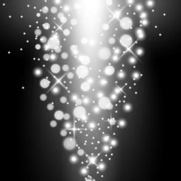 Rays of light with sparkles, white color Stock Illustration