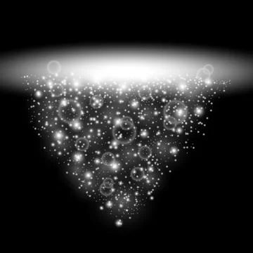 Rays of light with sparkles, white color Stock Illustration