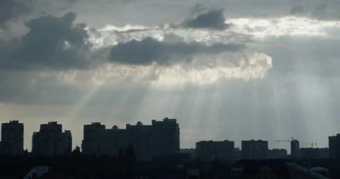 Rays of light through the clouds Stock Footage 164071002