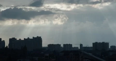 Rays of light through the clouds Stock Footage 164071061