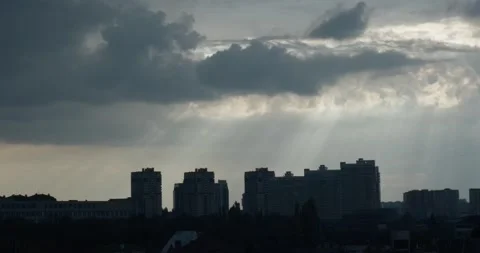Rays of light through the clouds Stock Footage 164071100