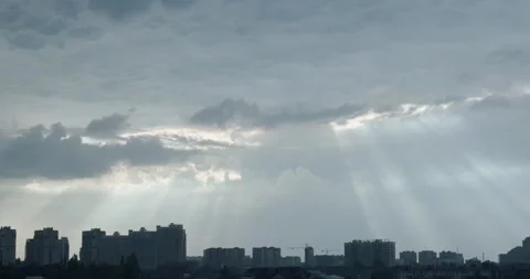 Rays of light through the clouds Stock Footage 164071260