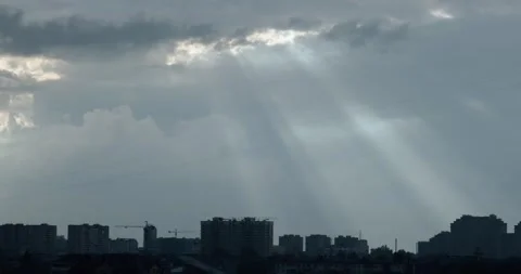 Rays of light through the clouds Stock Footage 164071365