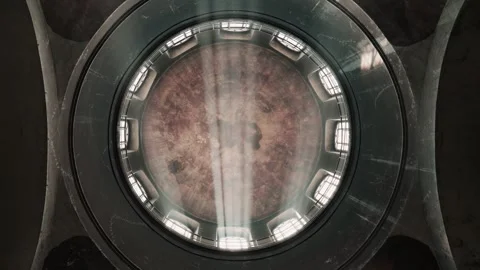 Rays of light under the dome of the old Orthodox church. Religion. Stock Footage 278200482