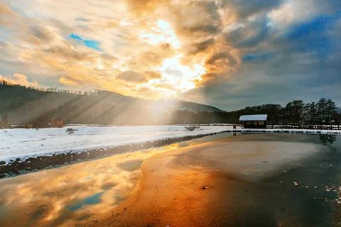 Ray's of lights from the sky 库存照片