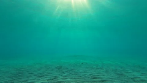 The rays of the morning sun break through the surface of the water   Stock Footage 230503822