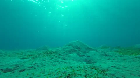 Rays of the morning sun break through the surface of the water Stock Footage 232774375