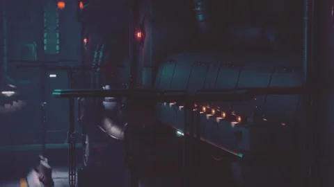 Rays neon light in the dark Stock Footage 232930464