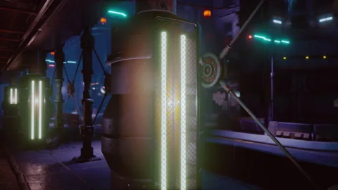 Rays neon light in the dark Stock Footage 233210369