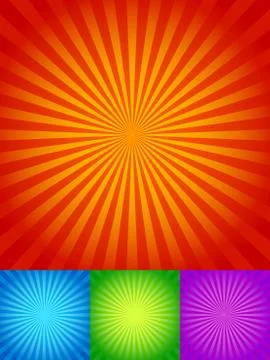 Rays or starburst backgrounds 库存插图