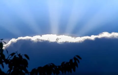 Rays of the setting sun Stock Photos