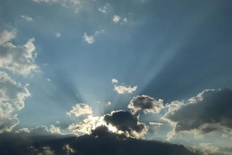 Rays of the setting sun Stock Photos