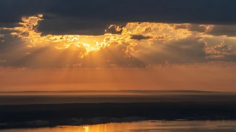 The rays of the sun break through the clouds Stock Footage 115066177