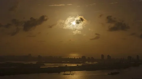 Rays of sun close up from a high rise 4K timelapse Video stock 51877261